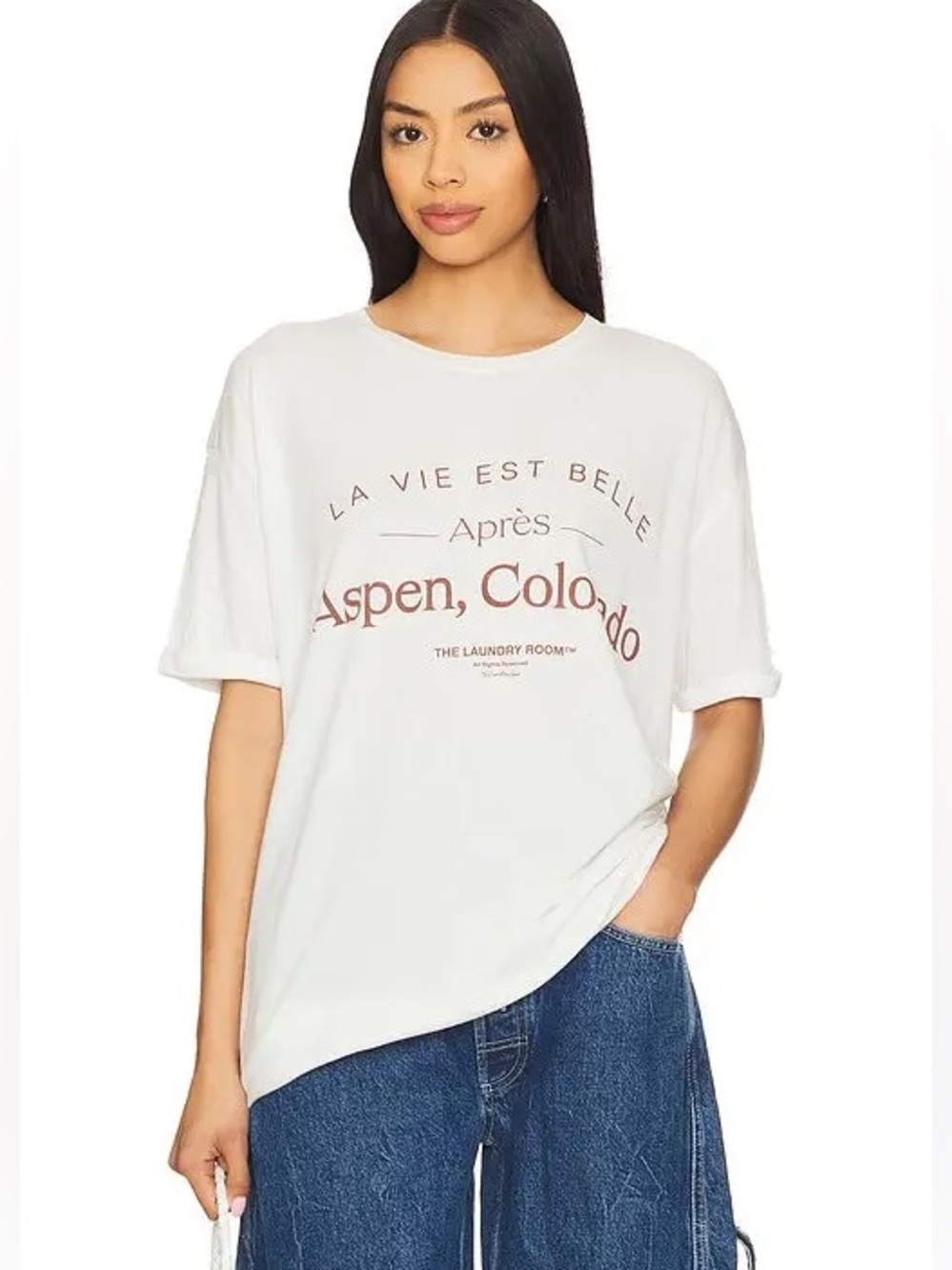 REVOLVE The Laundry Room Life is Beautiful After Oversized Tee in Bone - XS